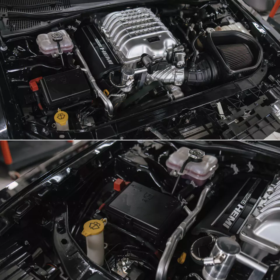 Окрас и оклейка бампера, комплекс детейлинг-услуг для Dodge Challenger SRT Hellcat